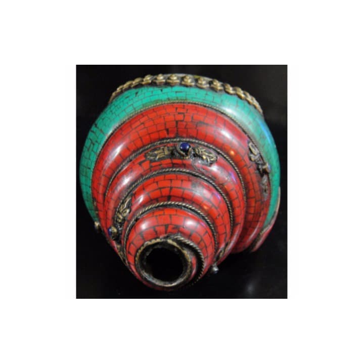 ◆チベット密教法具　法螺貝（シャンカ）羯磨（カツマ）B2