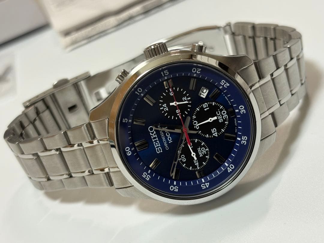 【美品】SEIKO セイコー クロノグラフ 4T57-00B0 クォーツ ブルー