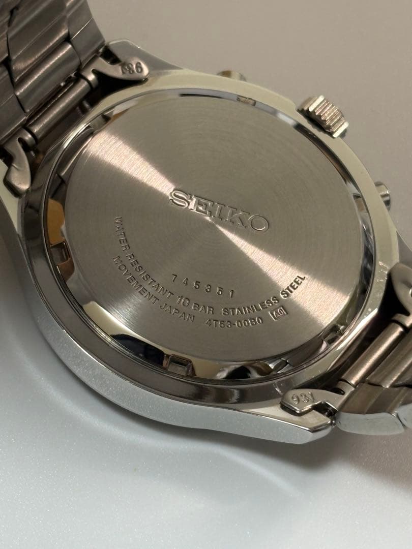 【美品】SEIKO セイコー クロノグラフ 4T57-00B0 クォーツ ブルー