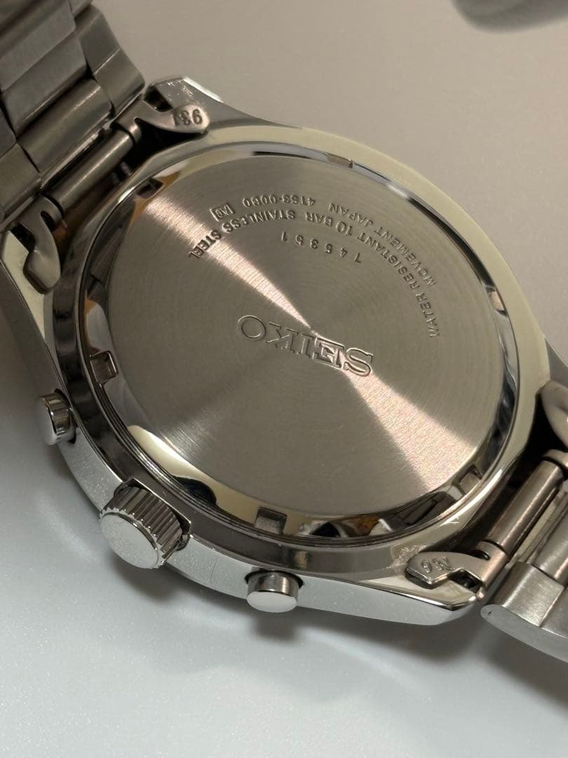 【美品】SEIKO セイコー クロノグラフ 4T57-00B0 クォーツ ブルー