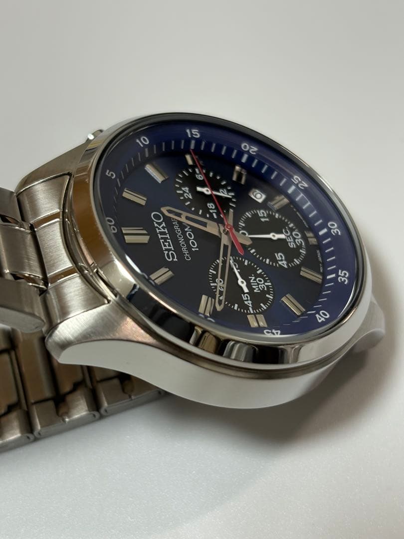【美品】SEIKO セイコー クロノグラフ 4T57-00B0 クォーツ ブルー