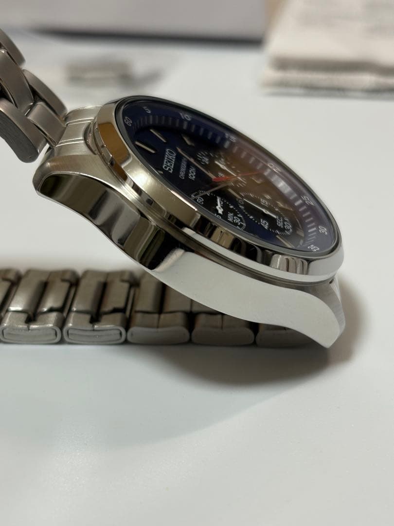 【美品】SEIKO セイコー クロノグラフ 4T57-00B0 クォーツ ブルー