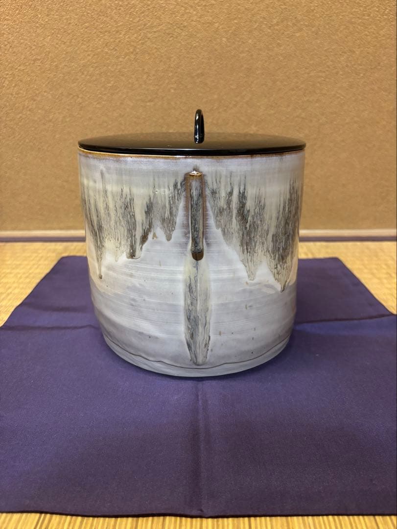 亀井味楽　高取焼　水指　裏千家　鵬雲斎　箱書　鈴木表朔　蓋　茶道具