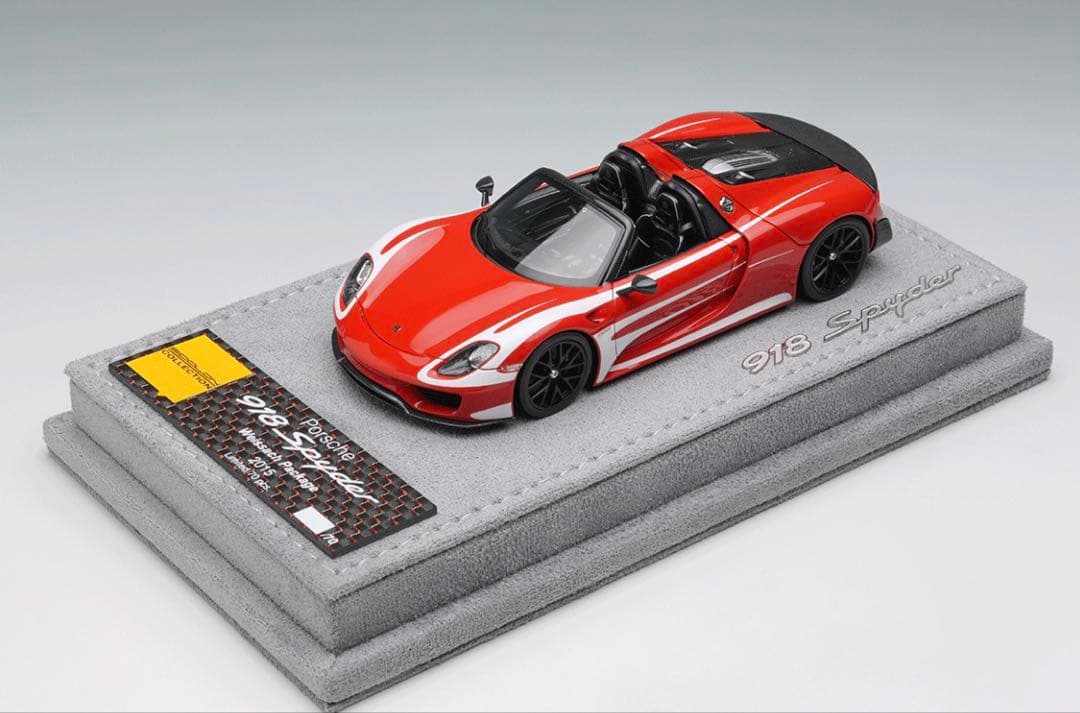 Porsche 918 Spyder ミニカー 赤/白 1/43 限定