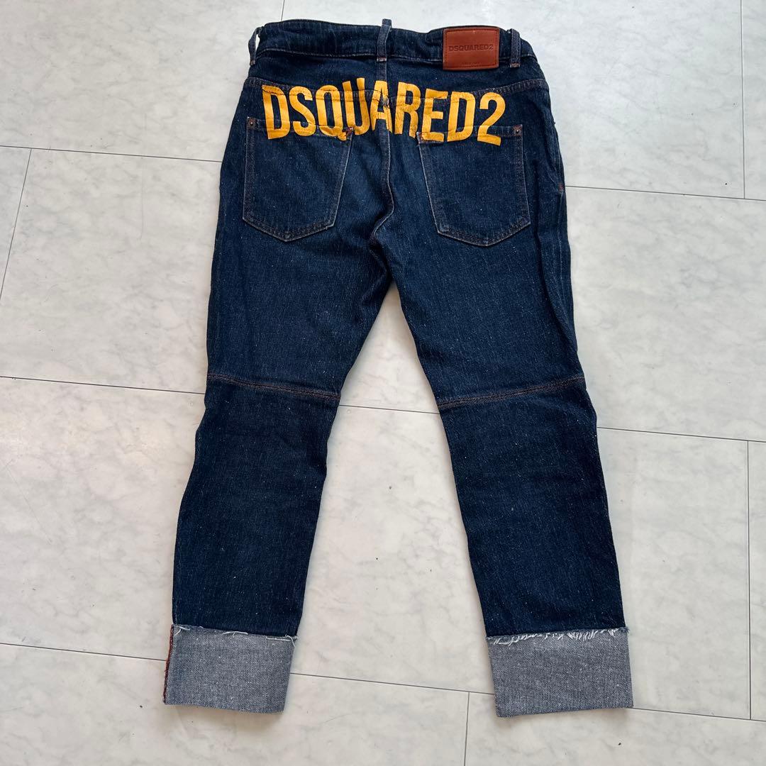 DSQUARED2 ダークブルー スリムフィットパンツ