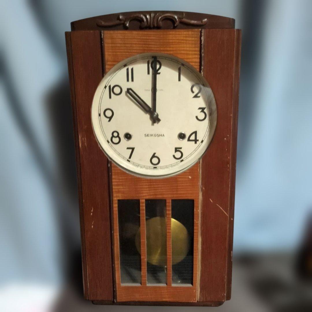 SEIKOSHA 柱時計　愛知時計セットレトロ　ボンボン時計　ゼンマイ式