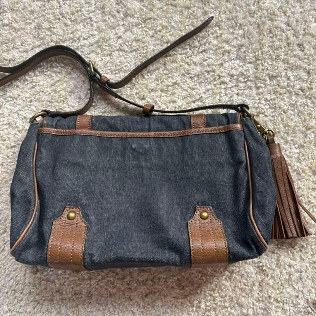 BURBERRY LONDON BLUE LABEL デニム地　タッセル　バッグ