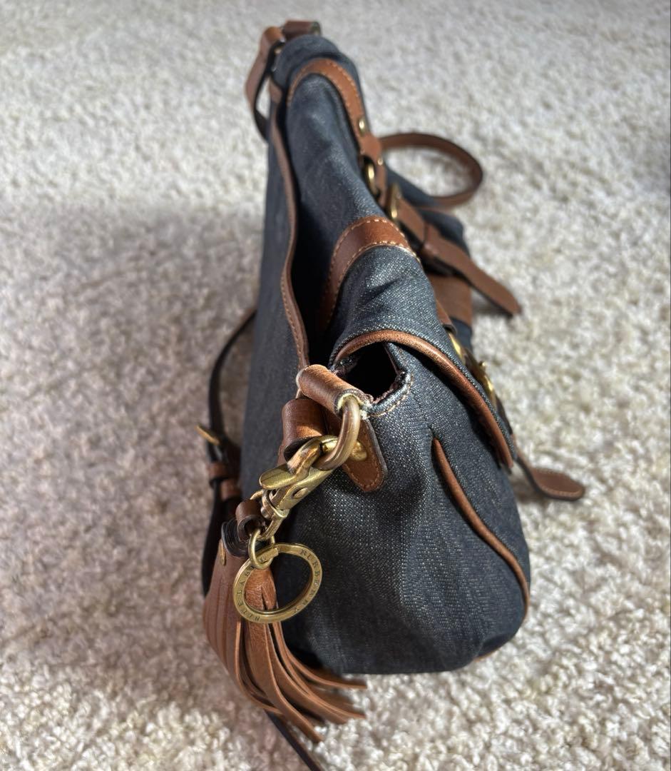 BURBERRY LONDON BLUE LABEL デニム地　タッセル　バッグ