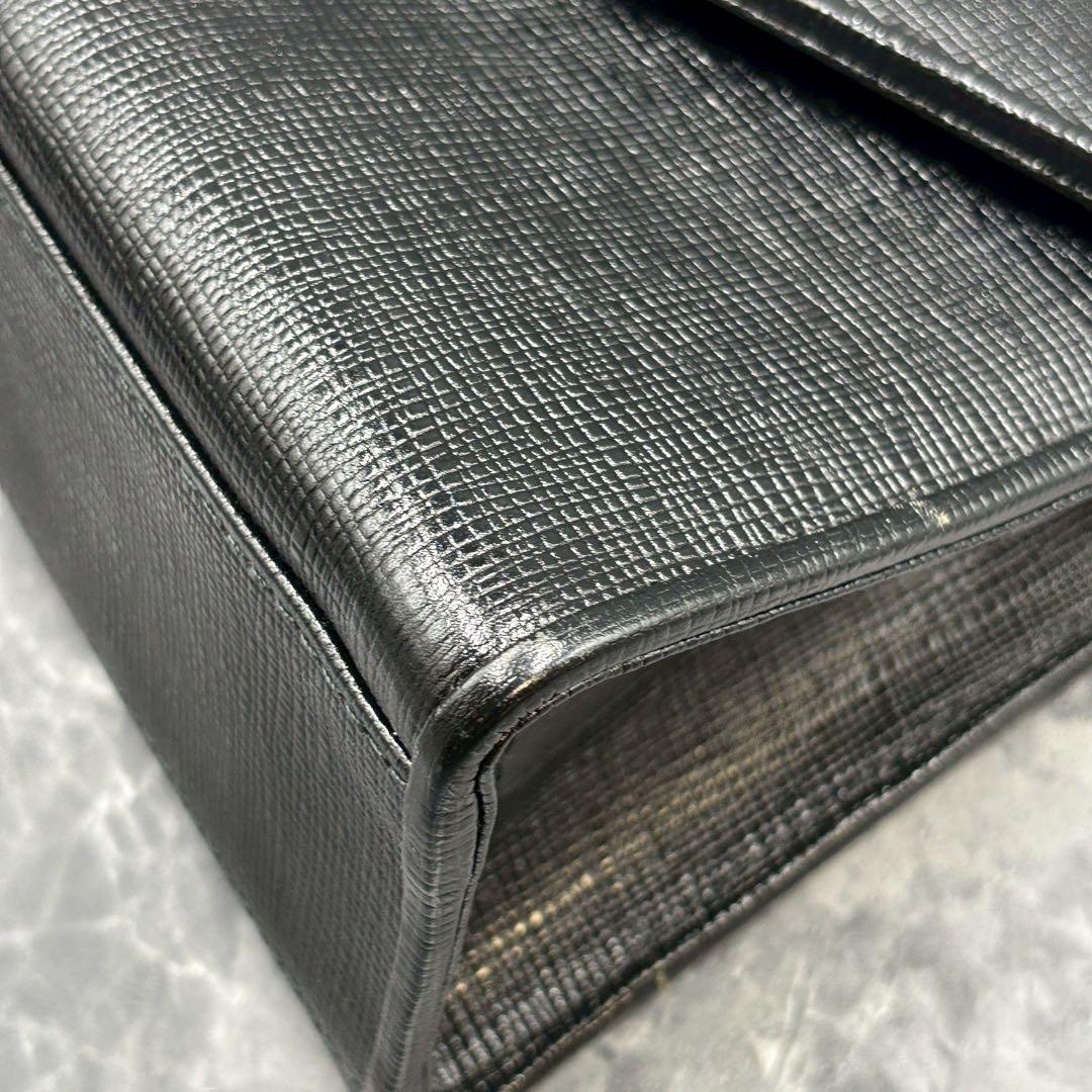 【極美品】クレージュ 2way ハンドバッグ レザー ロゴ金具 ブラック