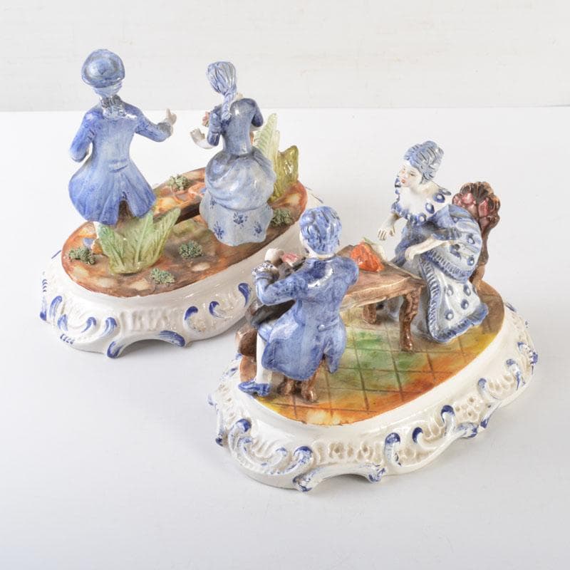 イタリア製　CAPODIMONTE　カポディモンテ　陶人形　2点　C　6520A