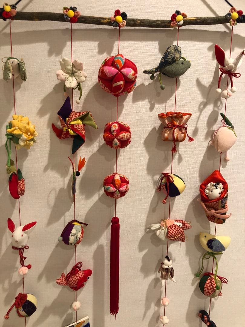 【匿名配送】桃の節句の壁掛け③5蓮　吊るし飾り　吊るし雛