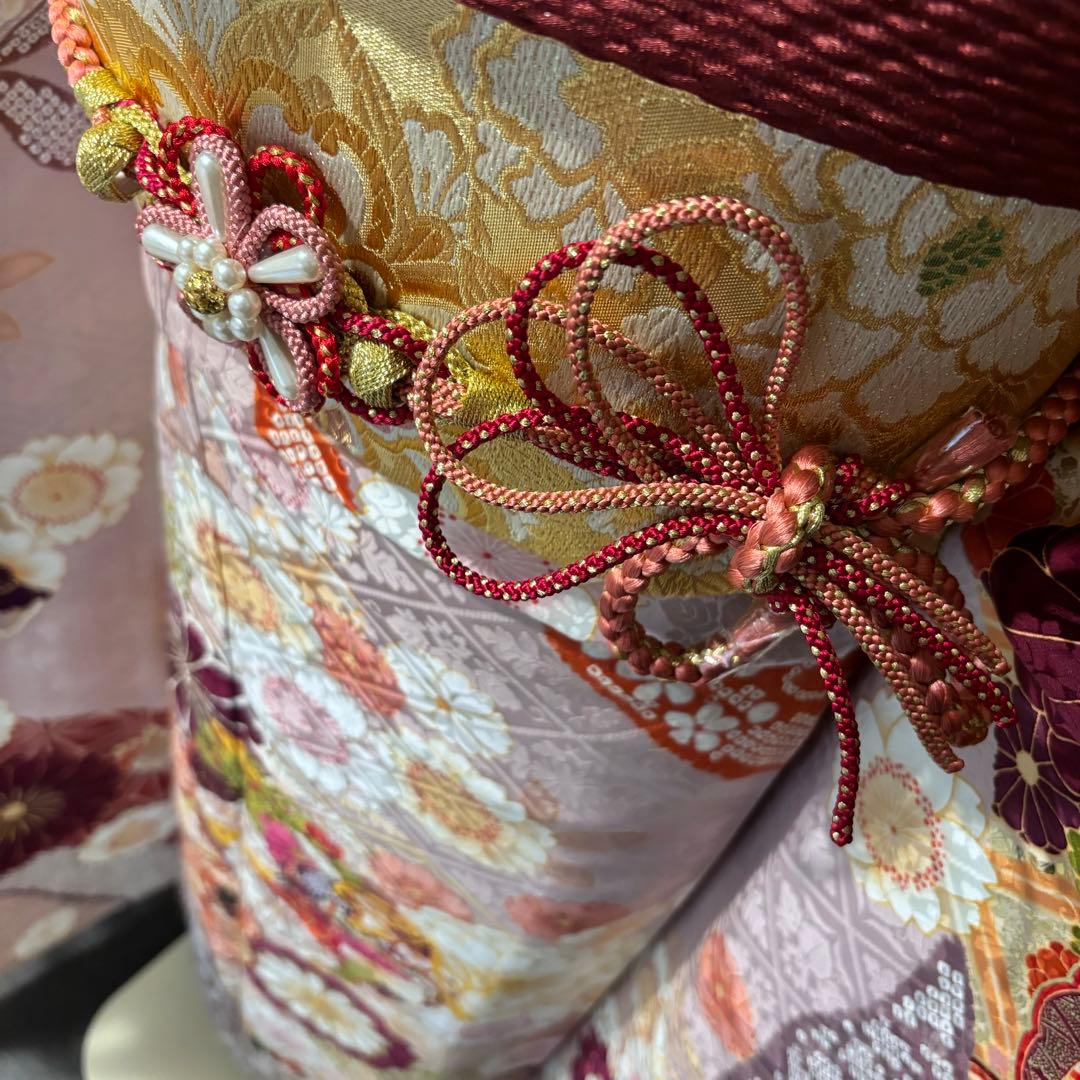 美品　地紋　花模様　金駒刺繍　金彩　逸品　振袖　フルセット 振り袖