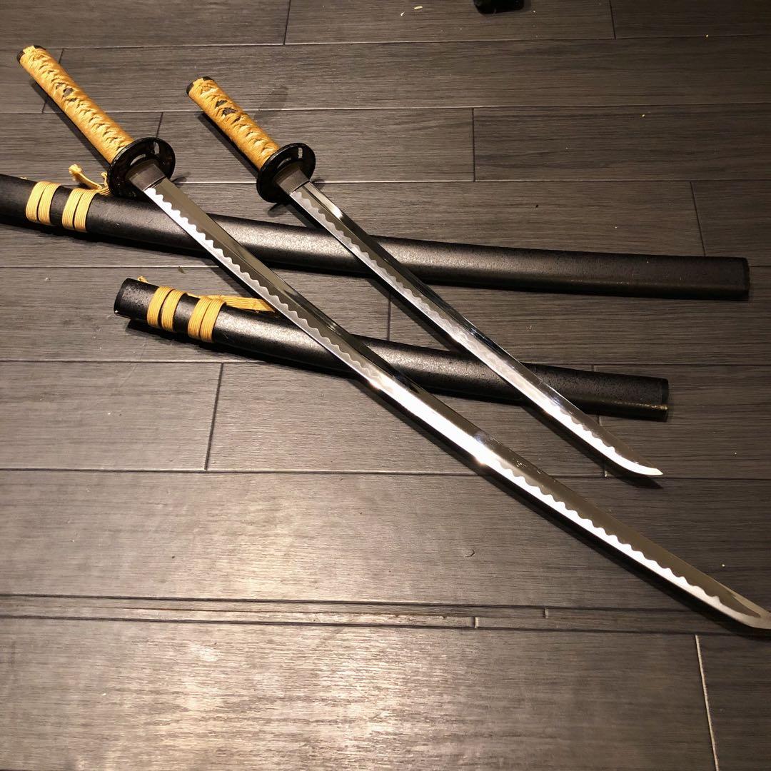 本格模造刀　居合刀　 2本セット　美術刀剣　太刀　脇差　大小セット　茶拵え