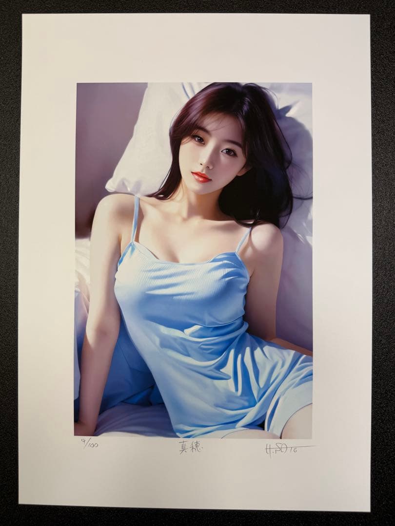 【真作保証】佐藤ヒロシ版画作品　美人画　真穂