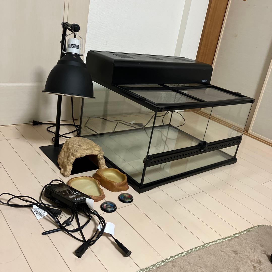 GEX EXOTERRA 飼育キットBK 爬虫類用ガラスケージセット