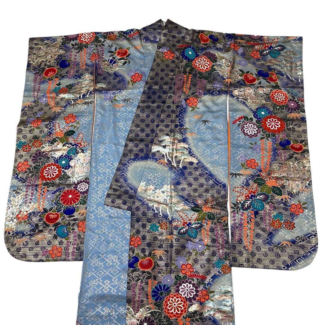 (あ969)渋めの色味の振袖㊗️大振袖⑤点セット✨