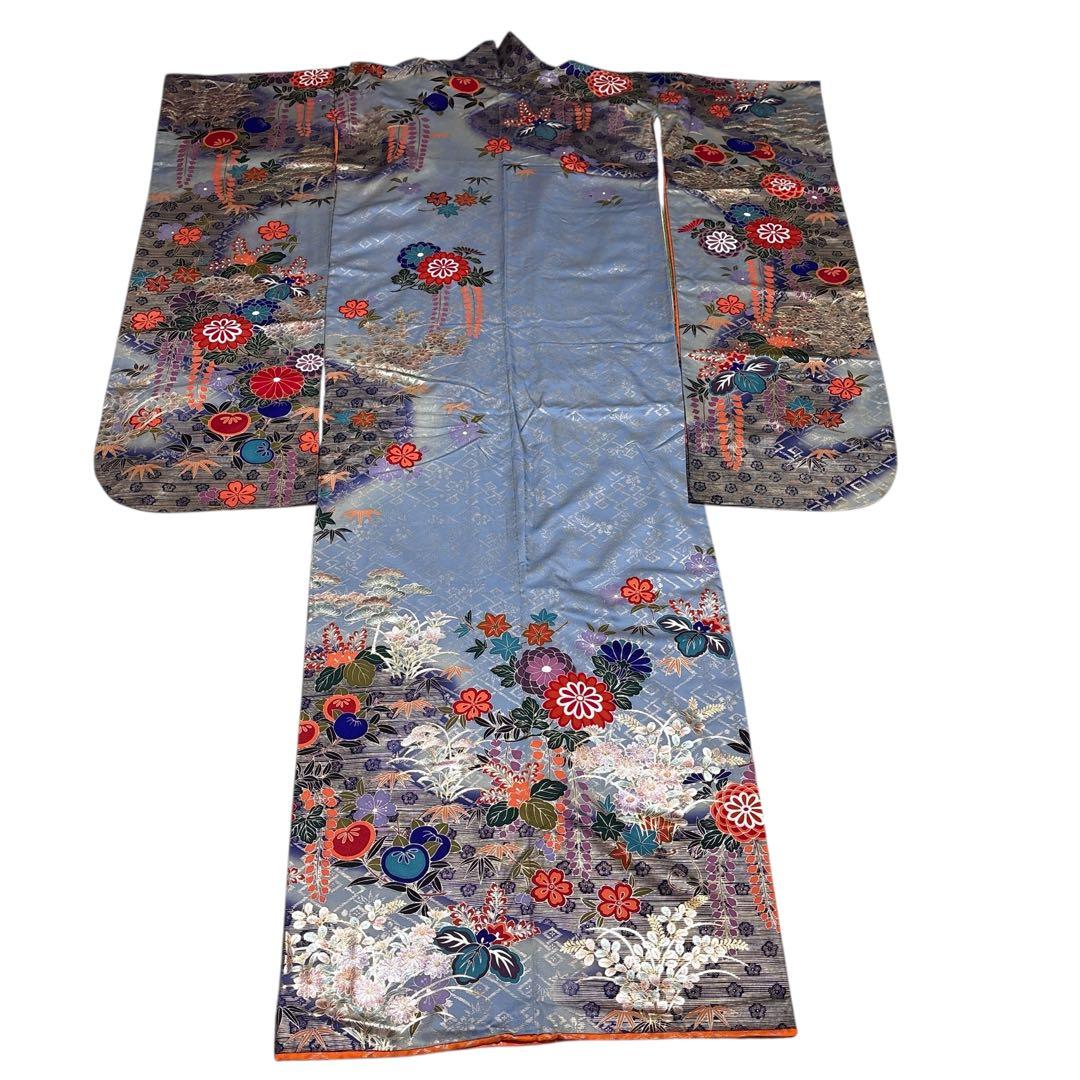 (あ969)渋めの色味の振袖㊗️大振袖⑤点セット✨