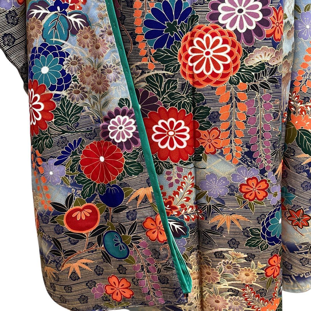 (あ969)渋めの色味の振袖㊗️大振袖⑤点セット✨