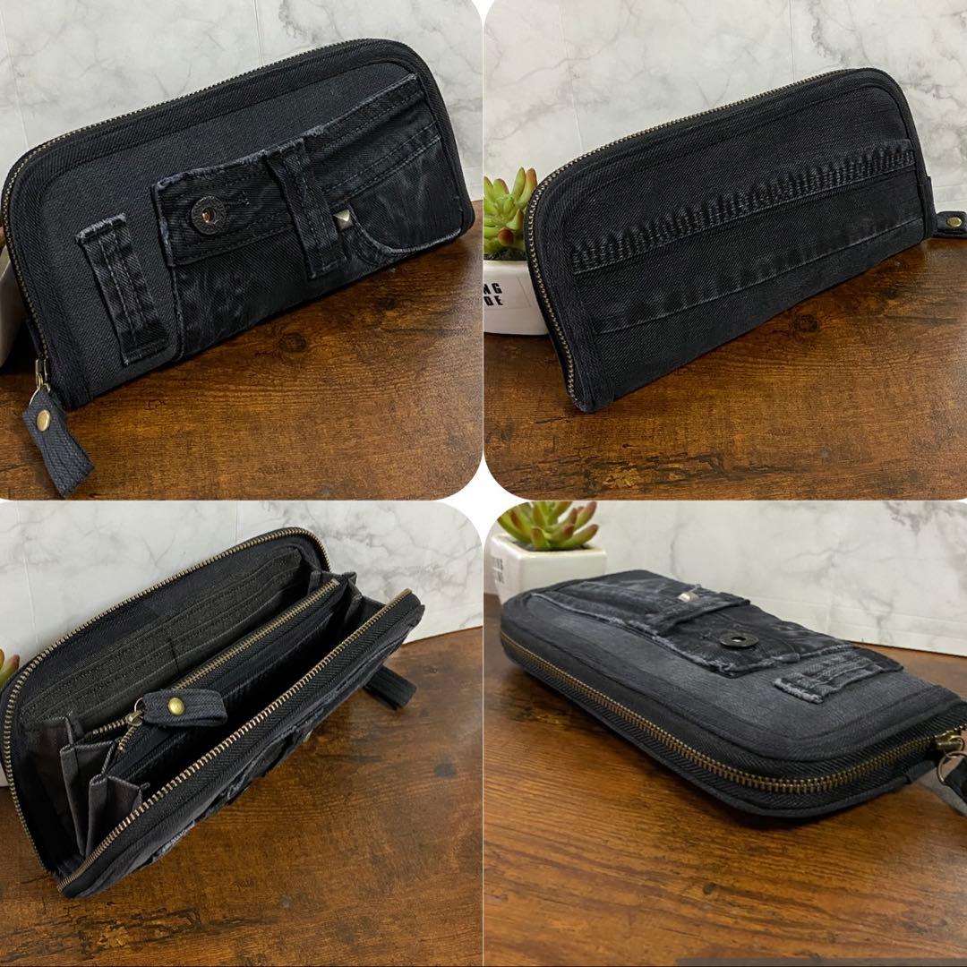 専用*No.26 デニムリメイク【ラウンドファスナー長財布】ハンドメイド