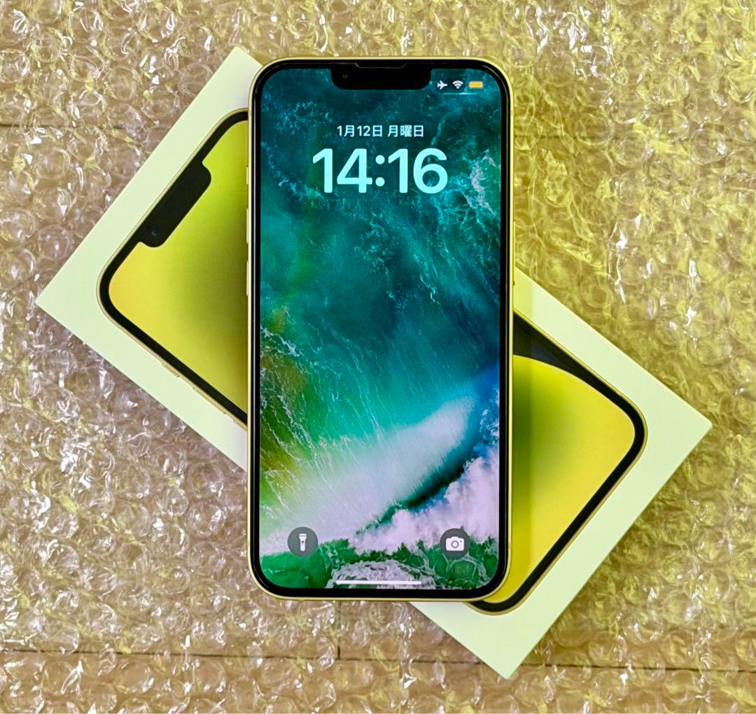バッテリー最大容量100% 美品 iPhone 14 イエロー 128GB