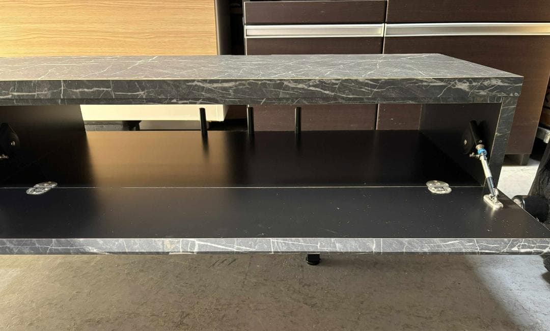 はしりん LOWYA 国産 大理石柄 ローボード 幅180 棚 おしゃれ