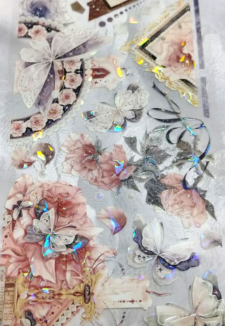 S31＃淬蝶流烟(贝壳光)Shine切り売り海外装飾マステ