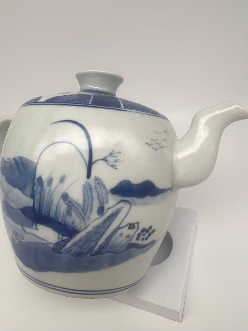 中国民国か清朝染付ティーポット骨董 古美術品コレクション唐物江戸青磁アンティーク