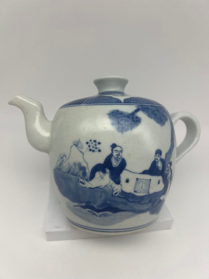 中国民国か清朝染付ティーポット骨董 古美術品コレクション唐物江戸青磁アンティーク