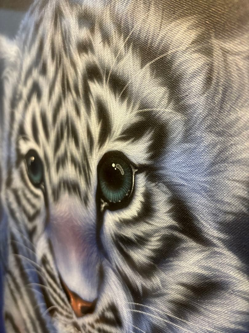 直筆原画　ホワイトタイガー　西野健太郎　絵画　絵