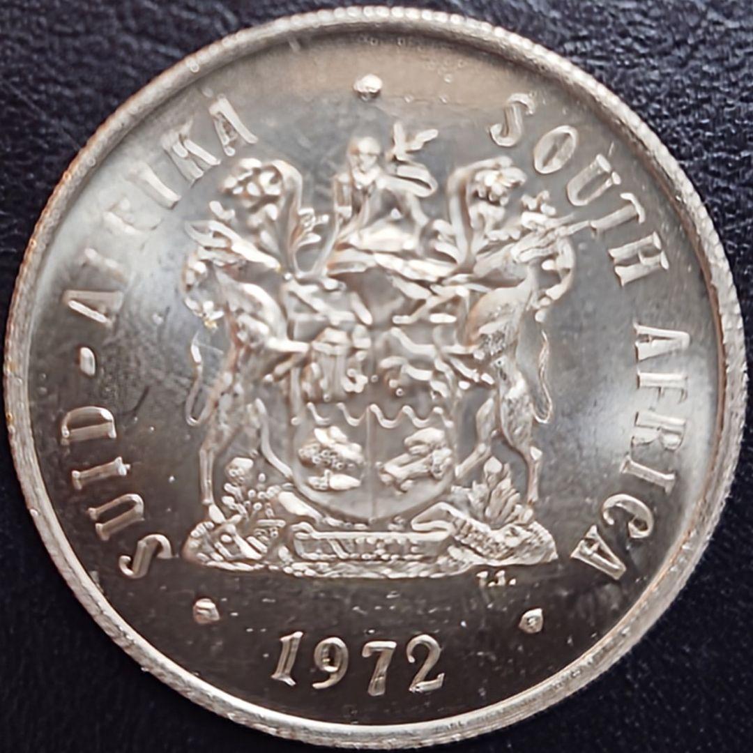 1972年 南アフリカ銀貨 1ランド 国章 スプリングボック銀貨 SV800