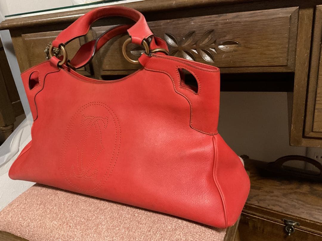 希少 カルティエ マストライン マルチェロ ハンドバッグ レザー