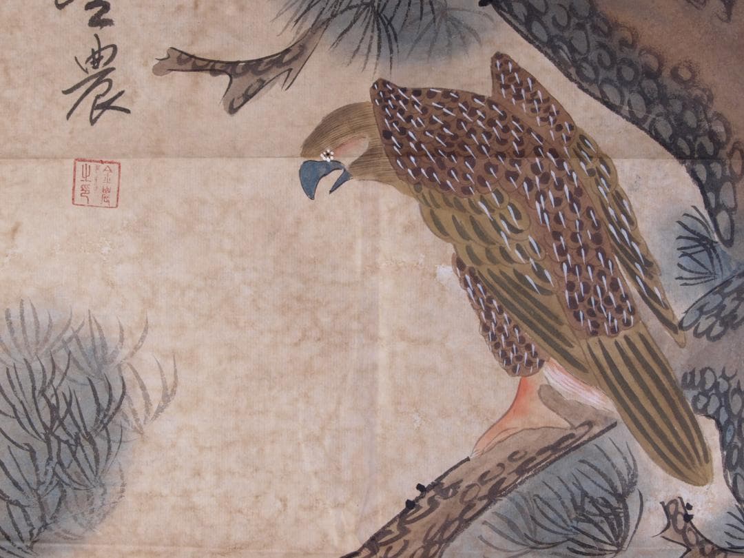 中国　清時代　肉筆水彩絵　唐物骨董品，古美術 AK1865A12-3