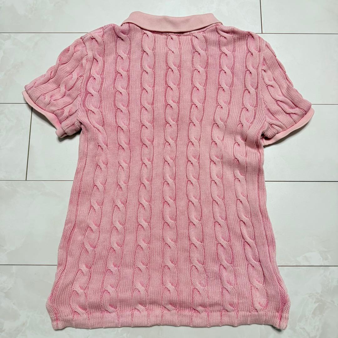 【POLO Ralph Lauren】半袖 ポロシャツ ケーブルニット ピンク