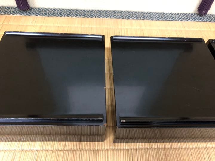 【黒塗】四段重箱／蓋２点