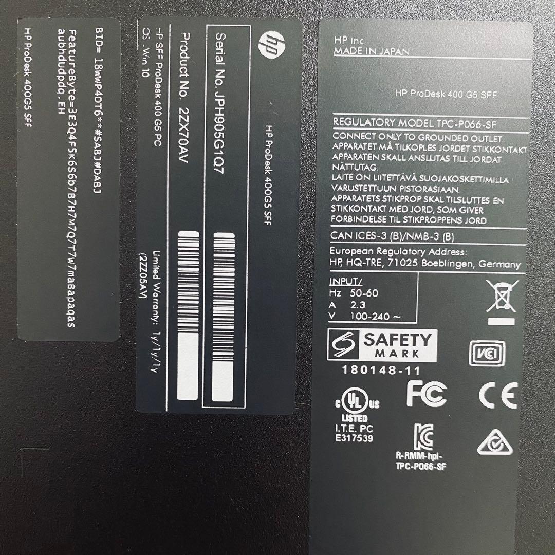 HP ProDesk 400 G5 SFF 第8世代 SSD Office