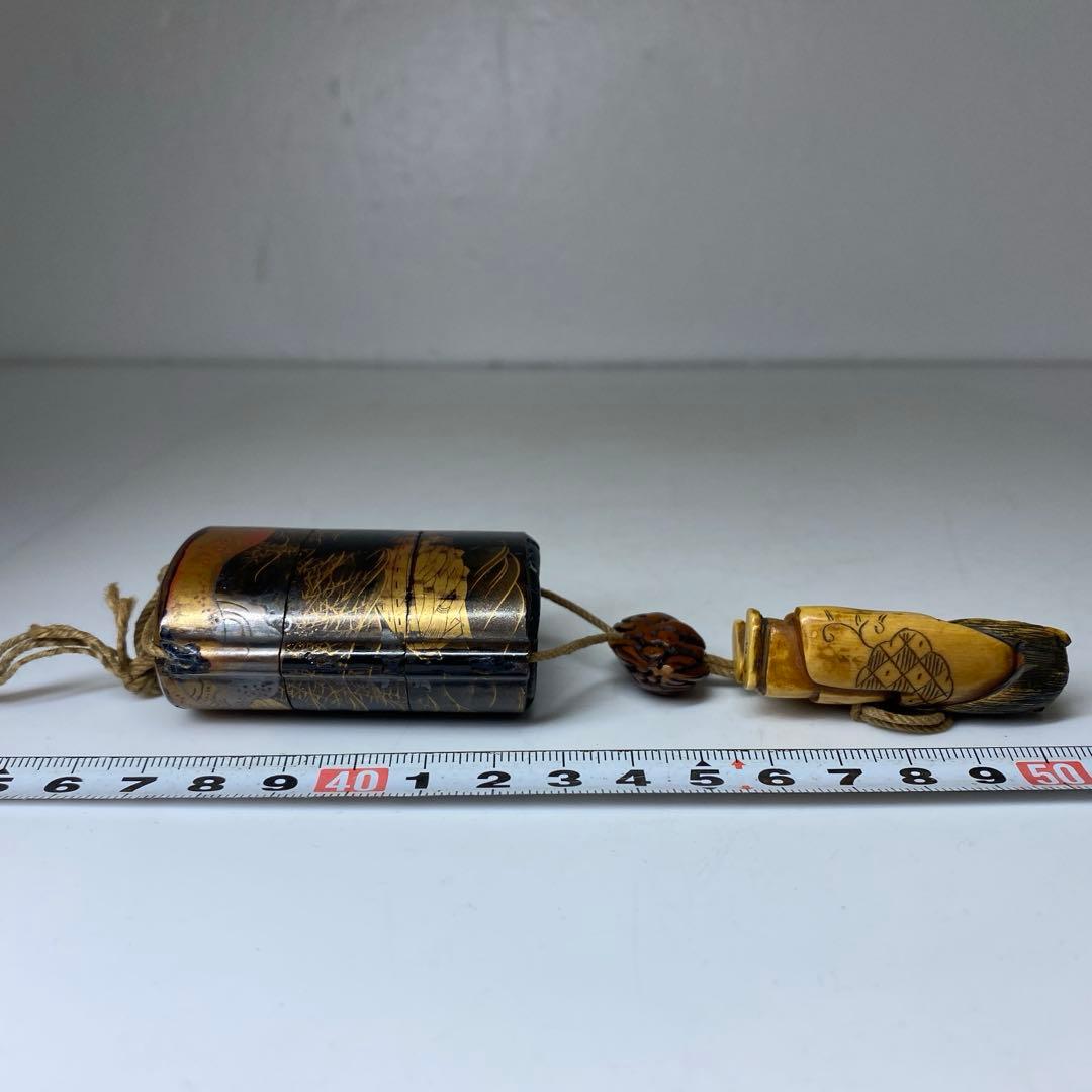 江戸時代　蒔絵印籠　箱付　トヒカル　58g 東N7-1026①