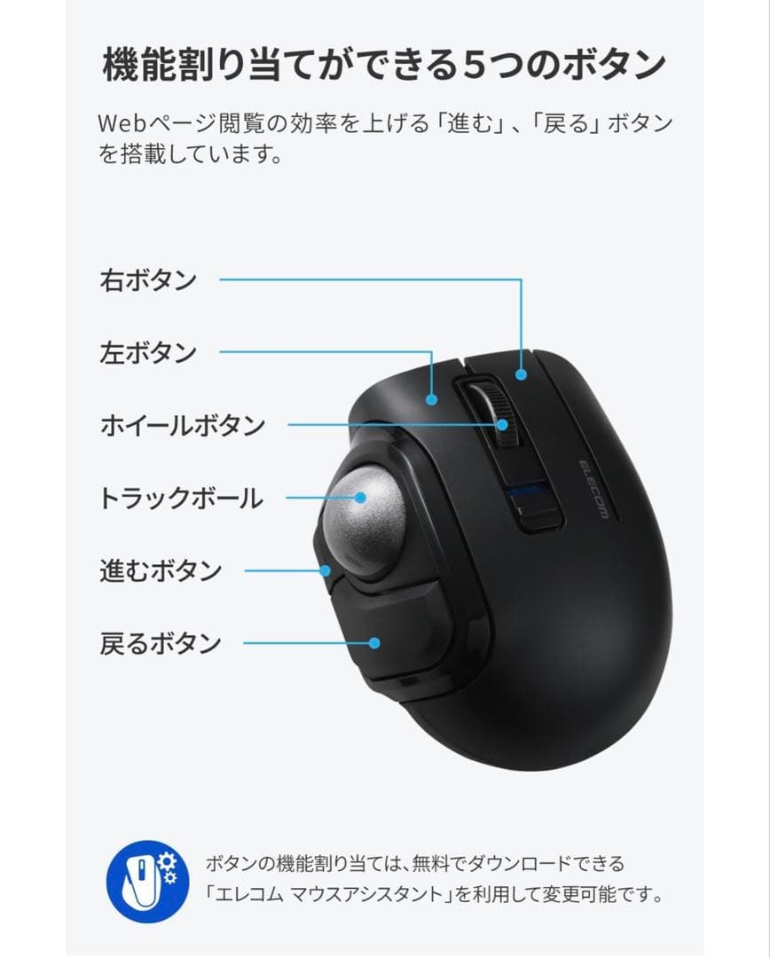 エレコム トラックボールマウスM-MT1MRSABK