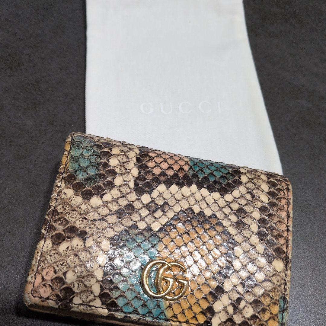 ブ*e様 【クリスマスセール中】GUCCI 金運風水グッチ　パイソン　蛇革　レザ