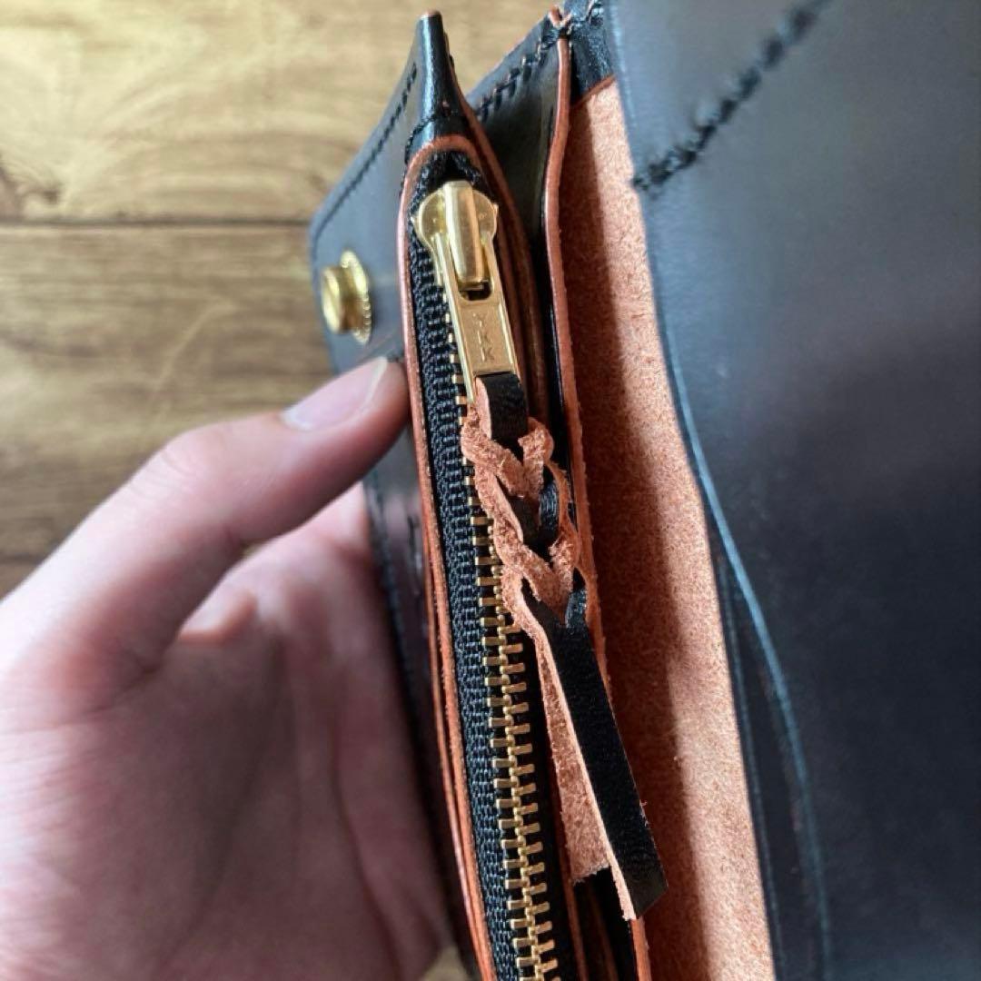 【ぽ】北米ステアハイド トラッカーウォレット150【お札を折らずに収納】