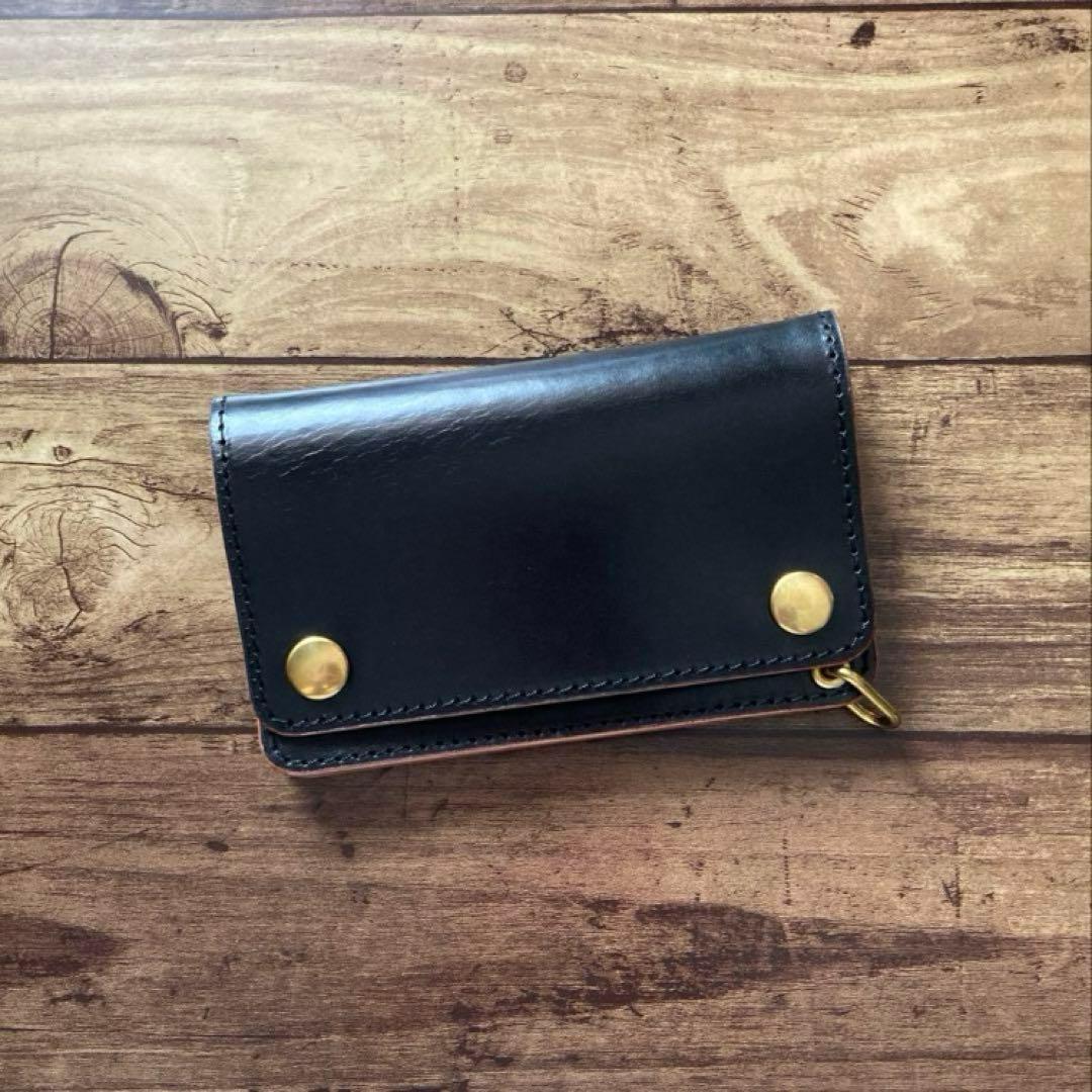 【ぽ】北米ステアハイド トラッカーウォレット150【お札を折らずに収納】