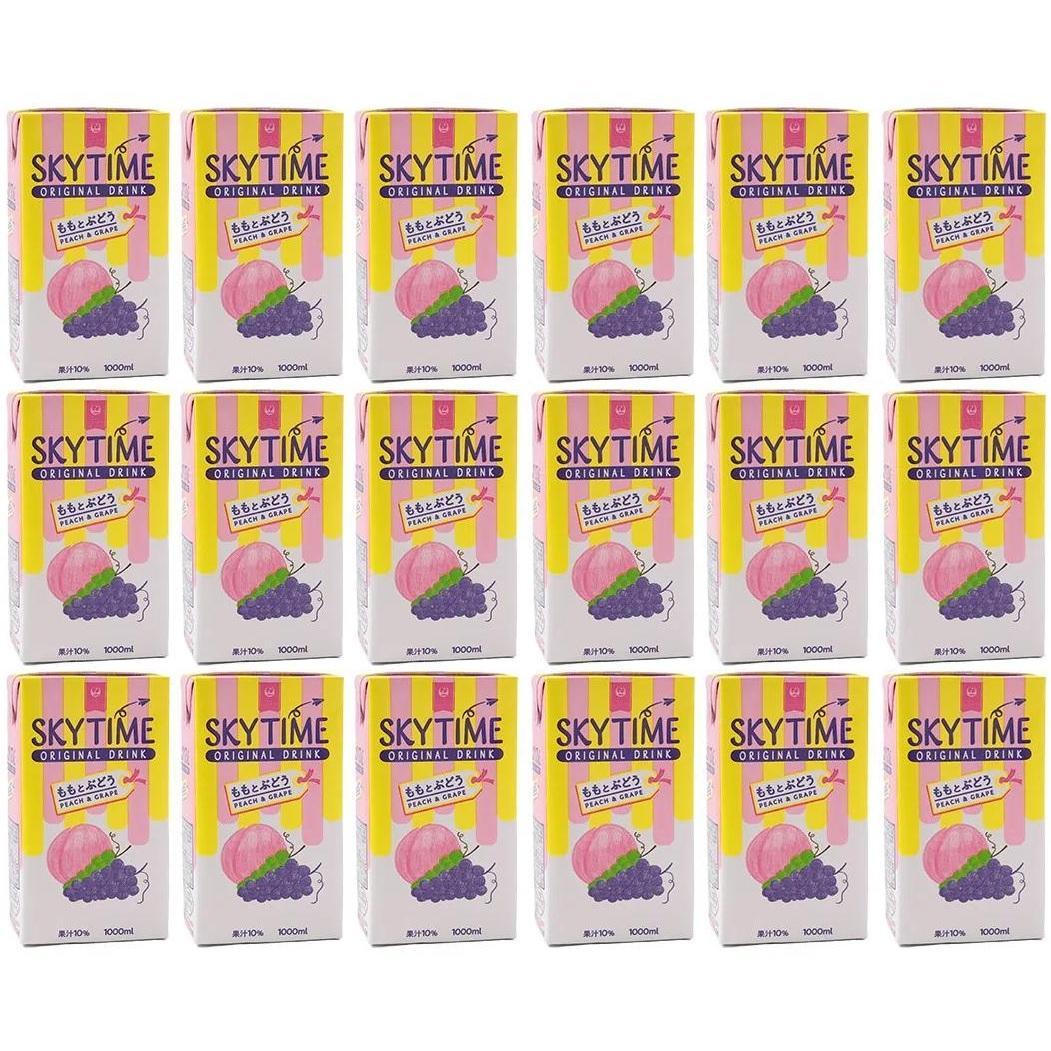 【新品未開封】JALスカイタイム ももとぶどう《1000mL×18本》