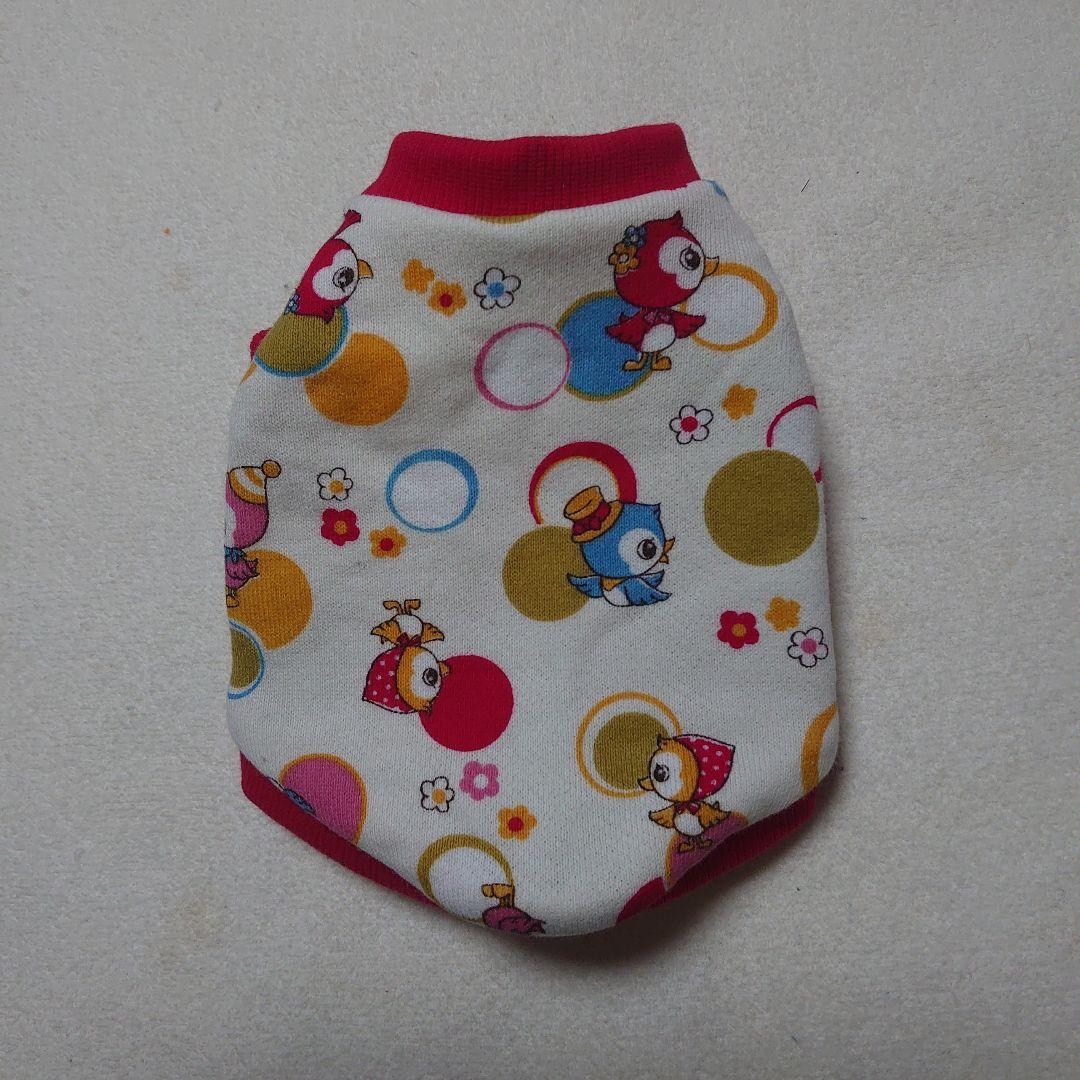 犬服 3S わんこの普段着　レトロな小鳥　赤