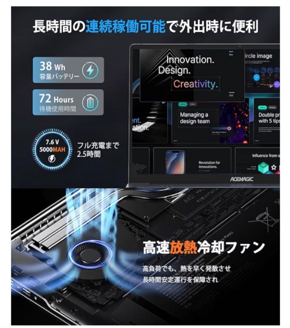 【ほぼ新品】ACEMAGIC/薄型ノート/Win11 Pro /Core i7