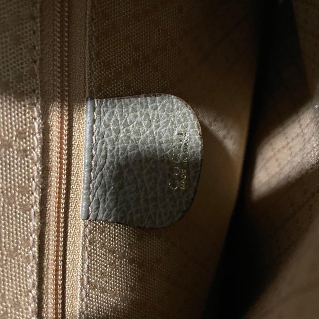 美品　GUCCI グッチ バンブー 2way ショルダーバッグ スエード カーキ