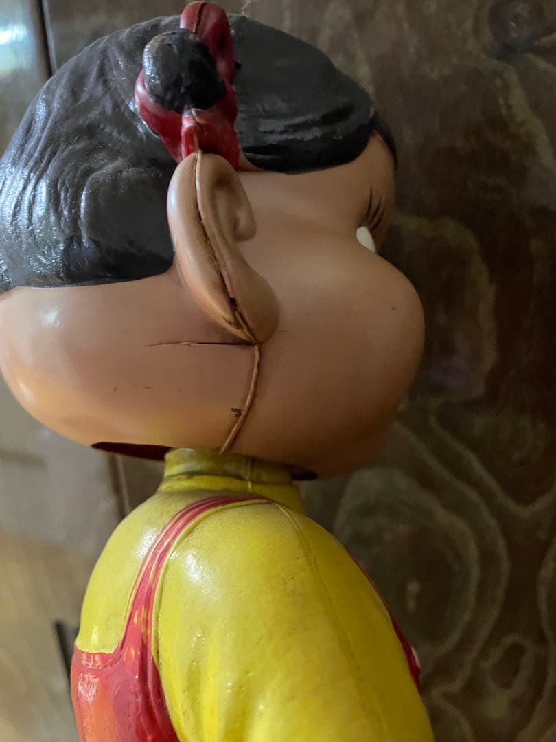 不二家　ペコちゃん首ふり人形　木製台