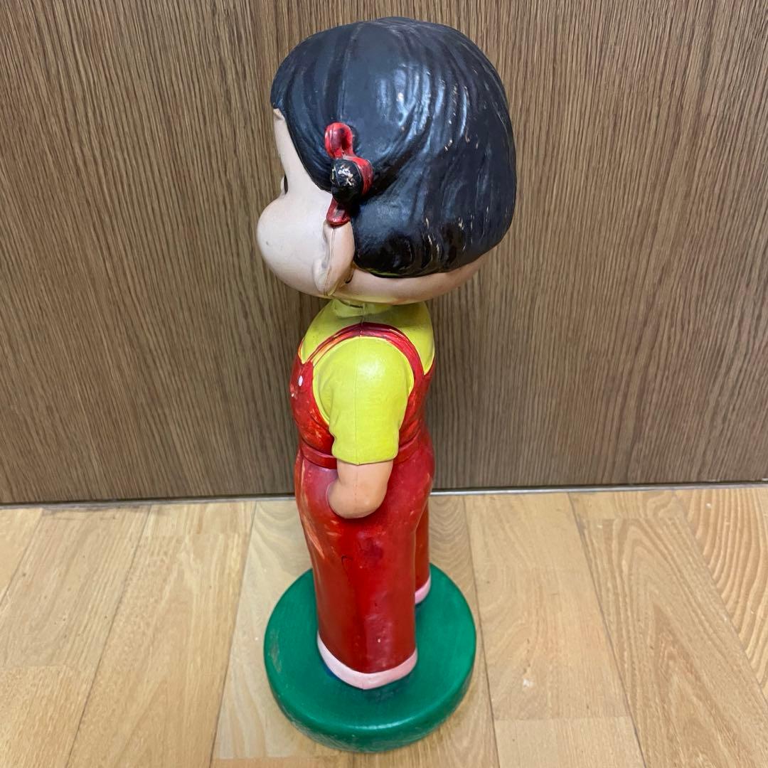 不二家　ペコちゃん首ふり人形　木製台