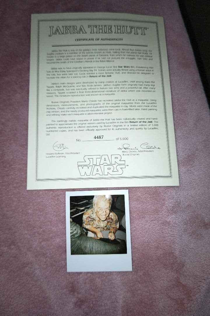 スターウォーズ　マイクエドモンズ氏　サイン入りジャバザハット　イリューシブ製