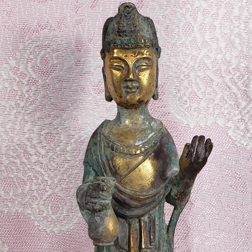 ◆新羅仏 金銅観音菩薩立像 仏像◆検）天平仏 飛鳥仏 高麗仏 百済仏 空海 親鸞
