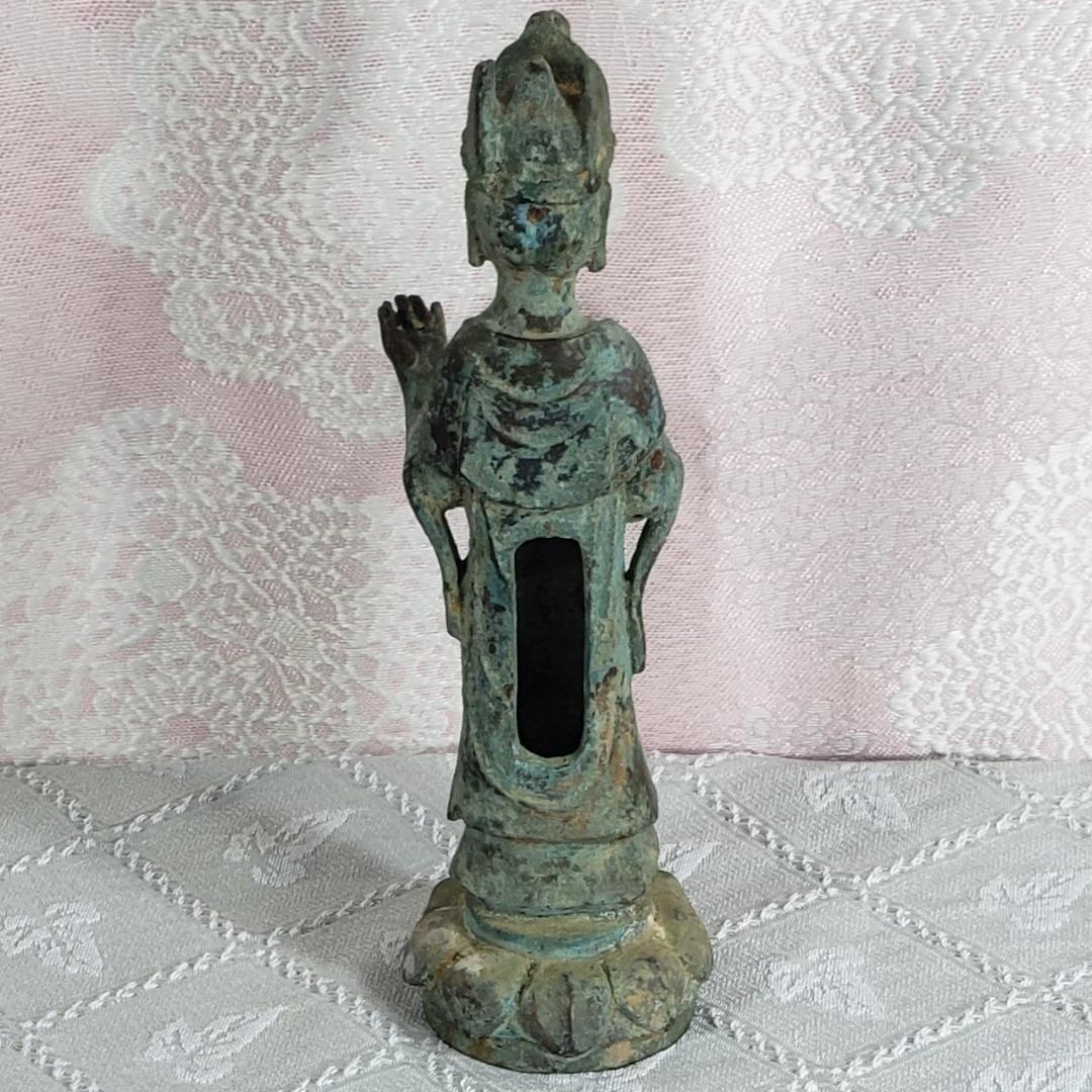 ◆新羅仏 金銅観音菩薩立像 仏像◆検）天平仏 飛鳥仏 高麗仏 百済仏 空海 親鸞