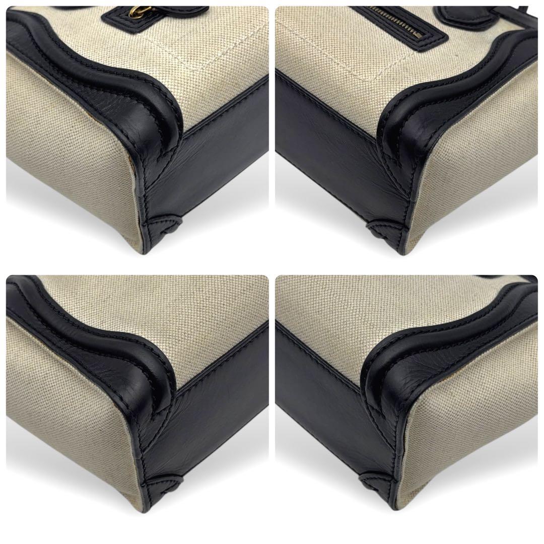 【美品】セリーヌ ラゲージ ナノショッパー ブラック ハンドバッグ ２WAY